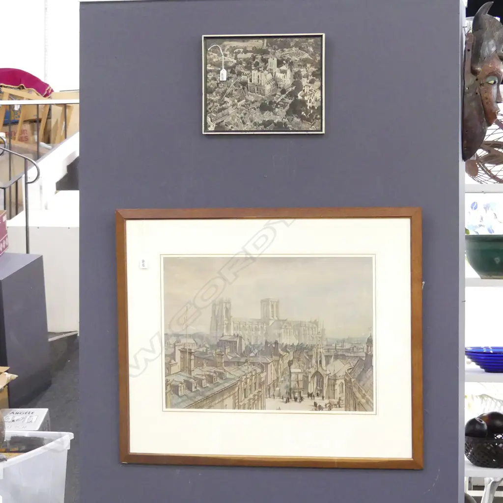 PATRICK HALL W/C YORK MINSTER' 475x655mm + FRAMED PHOTOGRAPH  Image 1++