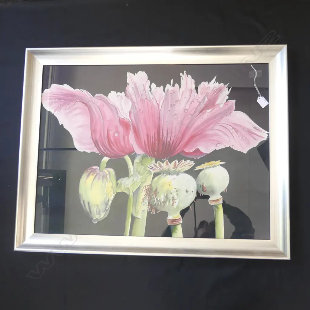 LG FRAMED FLORAL WATER COLOUR PRINT 2/4 550 X 440MM Image 1++