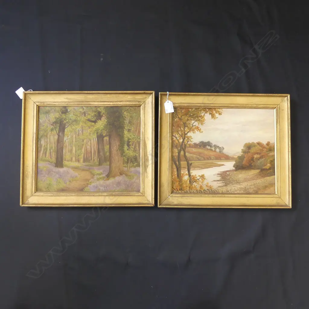 GEORGE S. RAMSAY; PR ENGLISH LANDSCAPE OILS; SIGNED c.1900 250x300mm Image 1++
