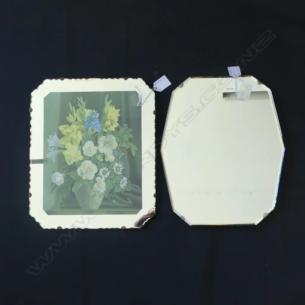 SM BEVELLED WALL MIRROR 1 (300 X 255MM) & 1 MIRROR FRAMED PRINT (310 X 255MM) Image 1++