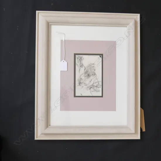 GARTH TAPPER 'AT THE BAR' SIGNED PENCIL SKETCH 135x85mm
