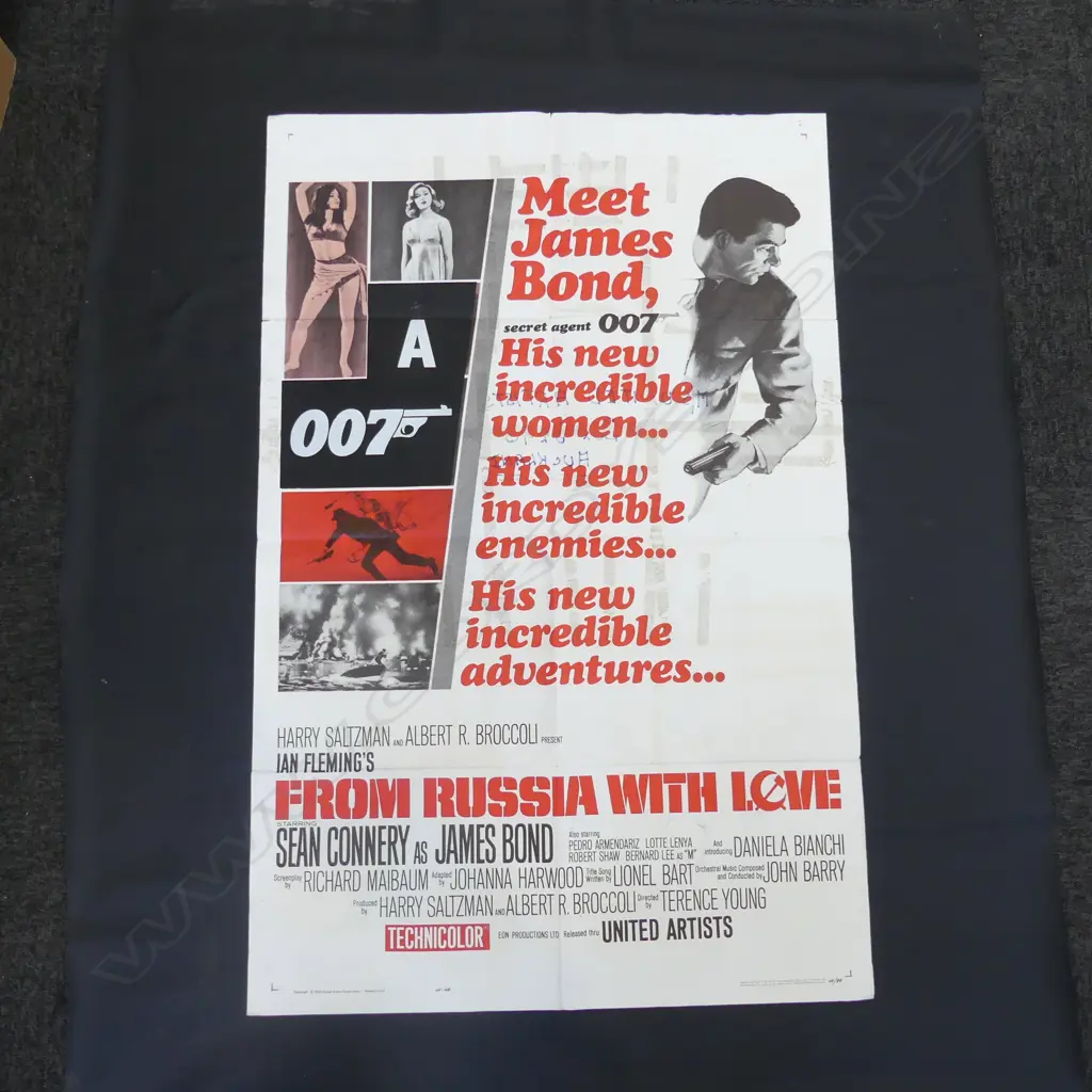 VINTAGE POSTER '007 FROM RUSSIA WITH LOVE' PRINTED USA  H. 1040mm x 680mm AF Image 1++