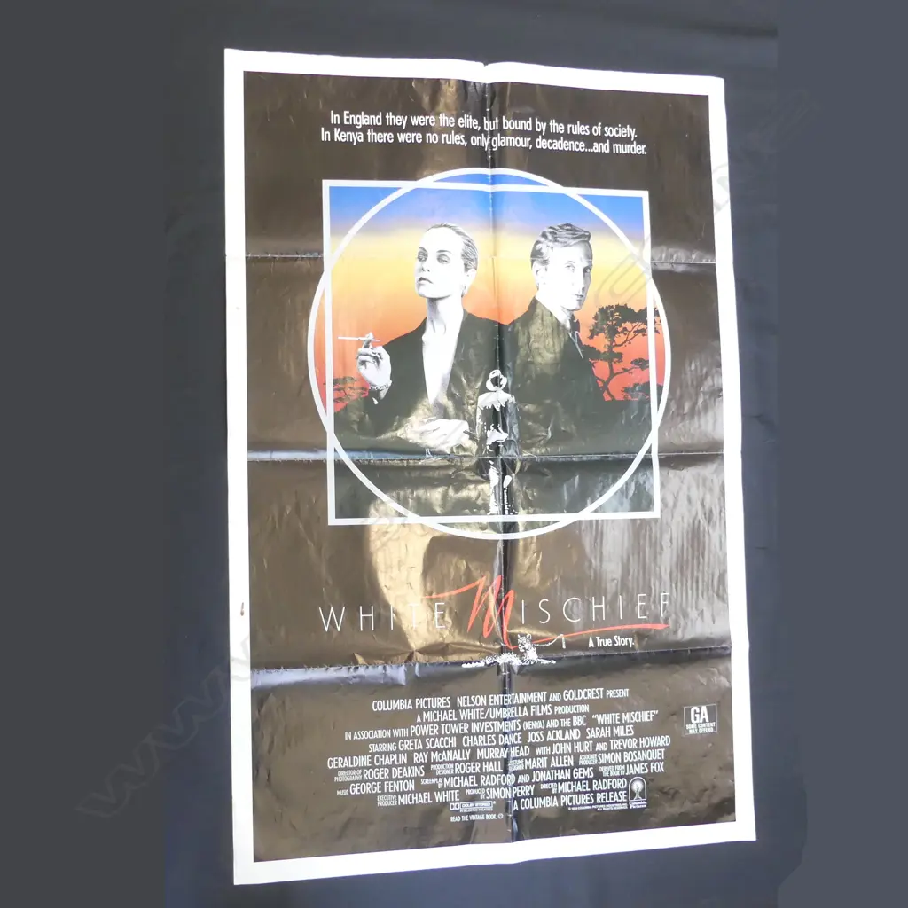 VINTAGE MOVIE POSTER 'WHITE MISCHIEF' USA PRINTED H. 1030mm x 680mm Image 1++