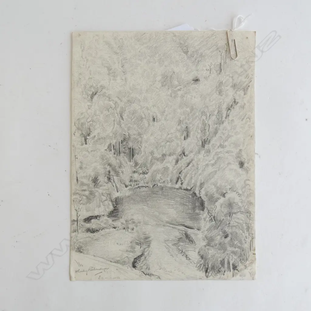 H.L. RICHARDSON SKETCH 'DUCK POND' SIGNED... Image 1++