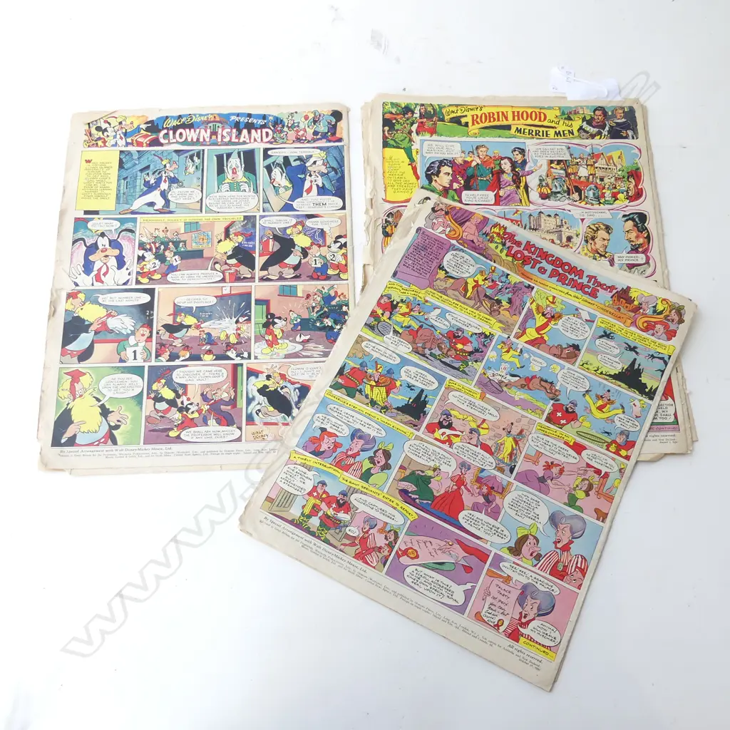 6 MICKY MOUSE 1950'S WEEKLY COMICS Image 1++