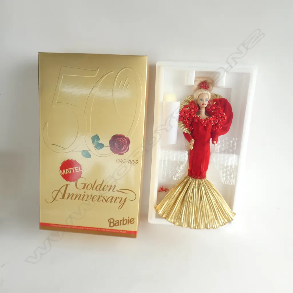 MATTEL GOLDEN ANNIVERSARY LTD ED #8040 BARBIE DOLL, 1945-1995, UNOPENED Image 1++
