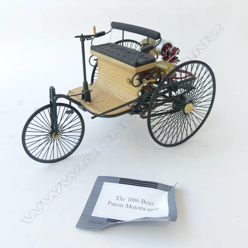 FRANKLIN MINT 1886 BENZ PATENT MOTORWAGEN - L 300MM  (IN POLYSTYRENE BOX) Image 1++