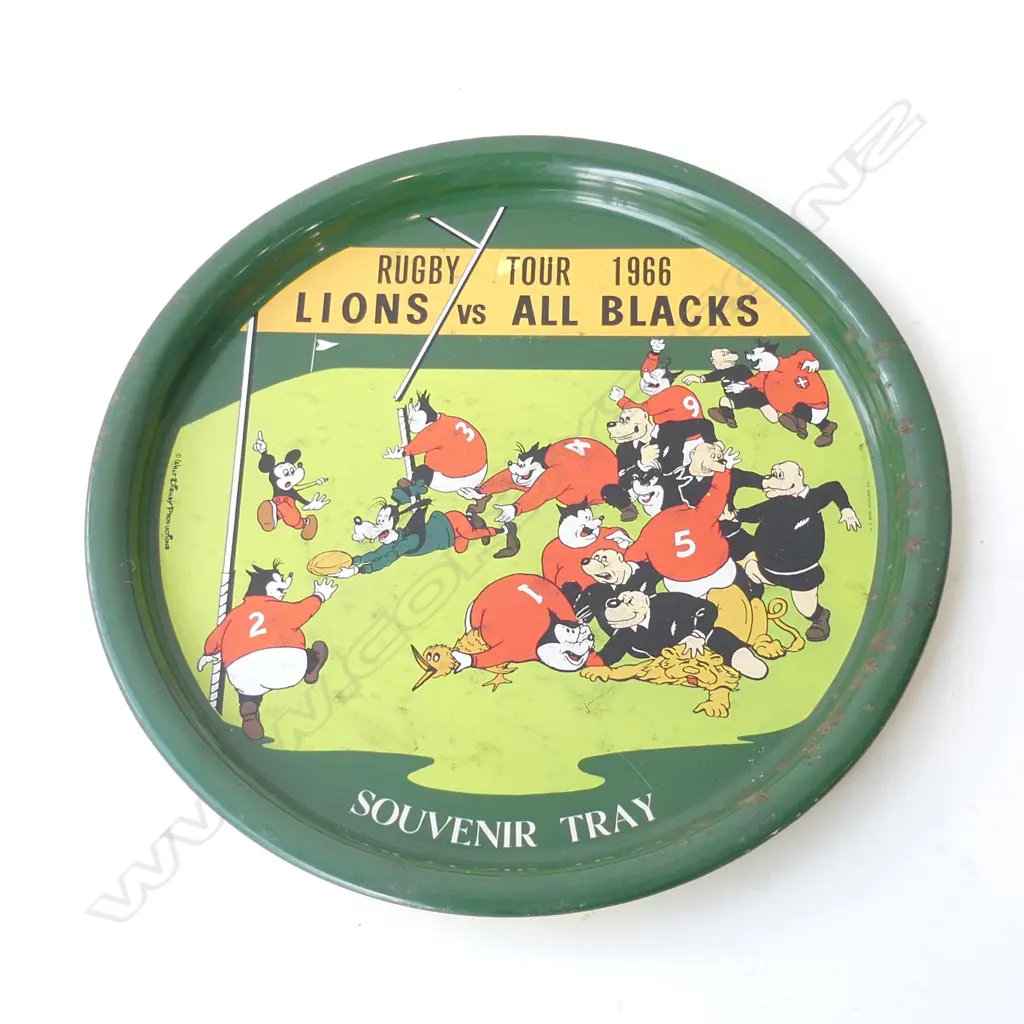 ALL BLACKS V LIONS 1966 RUGBY TOUR TRAY DIA 310MM Image 1++
