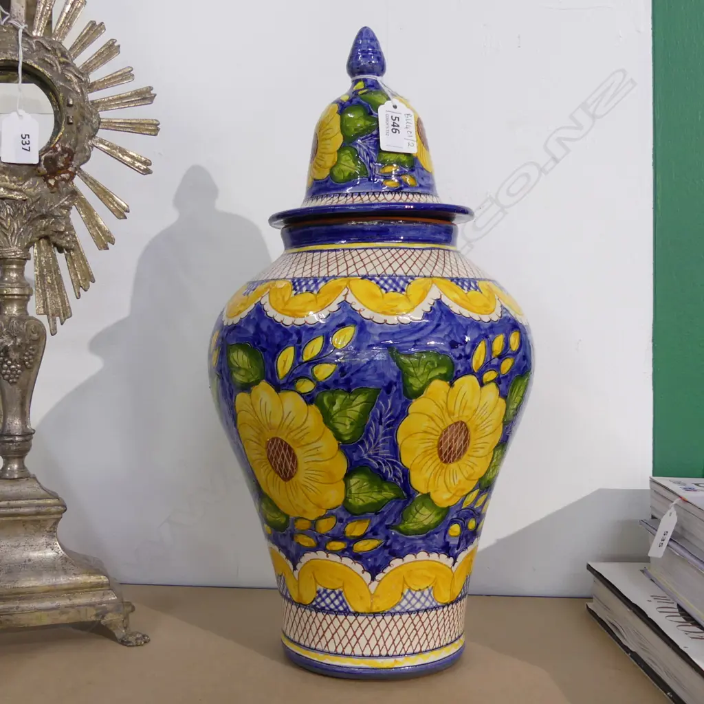 PORTUGESE LIDDED JAR H.400mm (very small chip to top) Image 1++