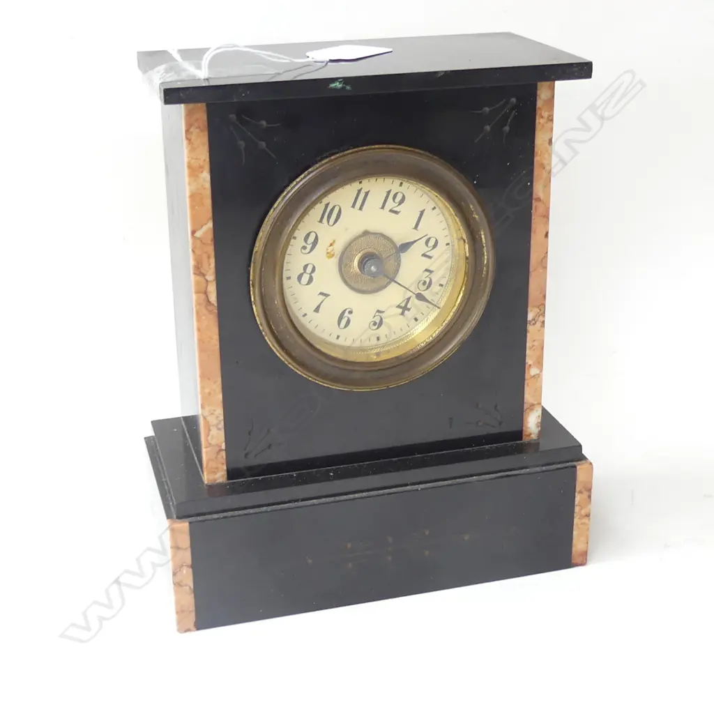 BLACK MARBLE MANTLE CLOCK AF H.230mm Image 1++