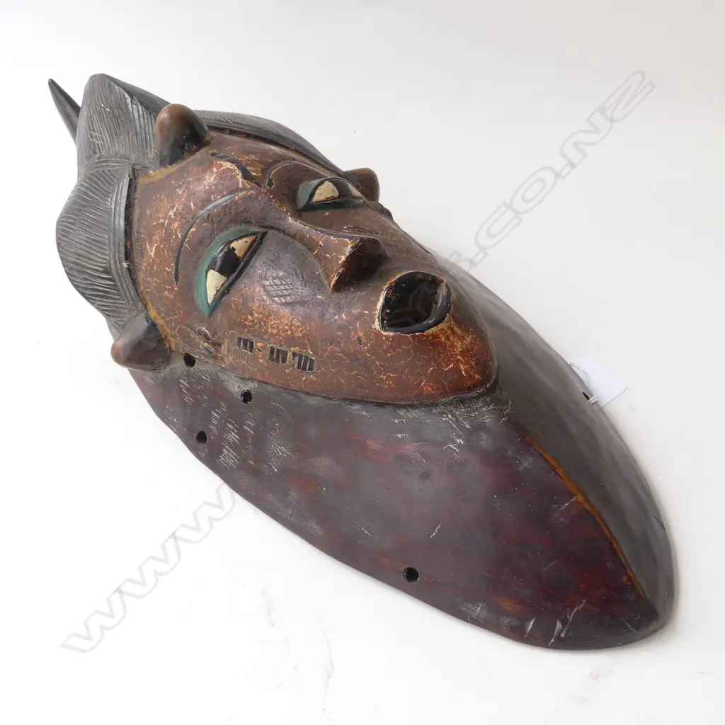 CARVED WOODEN NIGERIAN TRIBAL MASK H.510mm Image 1++