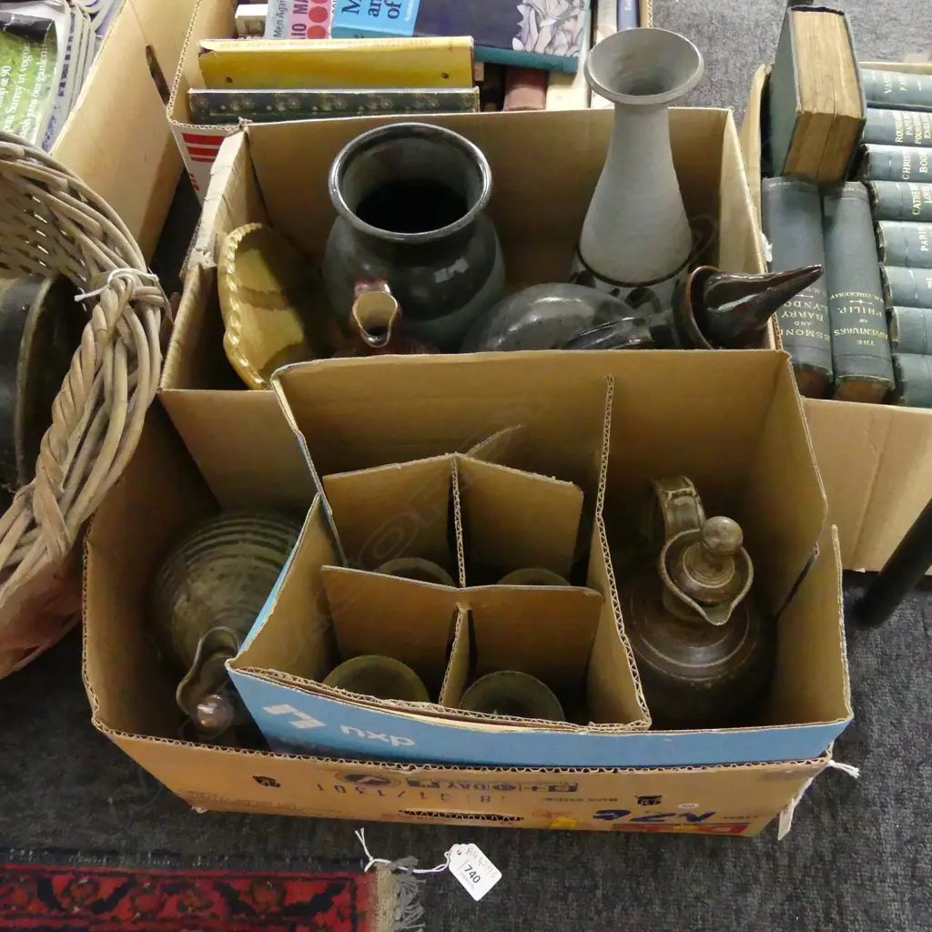 BOX LOT ASST. STUDIO POTTERY -  Grieg Barnett, Melis Van Der Sluis etc Image 1++