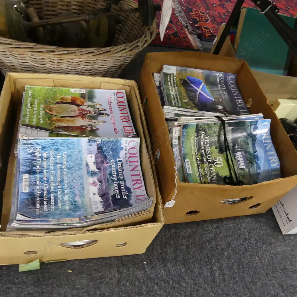 2 BOXES LARGE NUMBER COUNTRY LIFE MAGAZINES Image 1++
