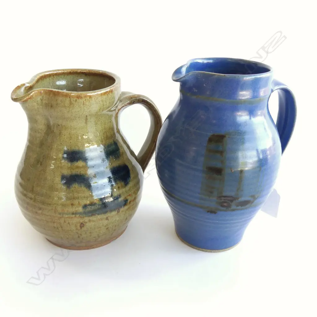 2 STUDIO POTTERY JUGS H.180mm Image 1++