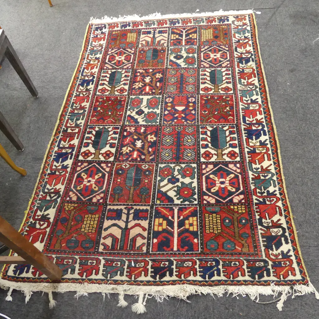 AFGHANI HAND KNOTTED WOOL PILE RUG 2120X1350mm ends frayed Image 1++