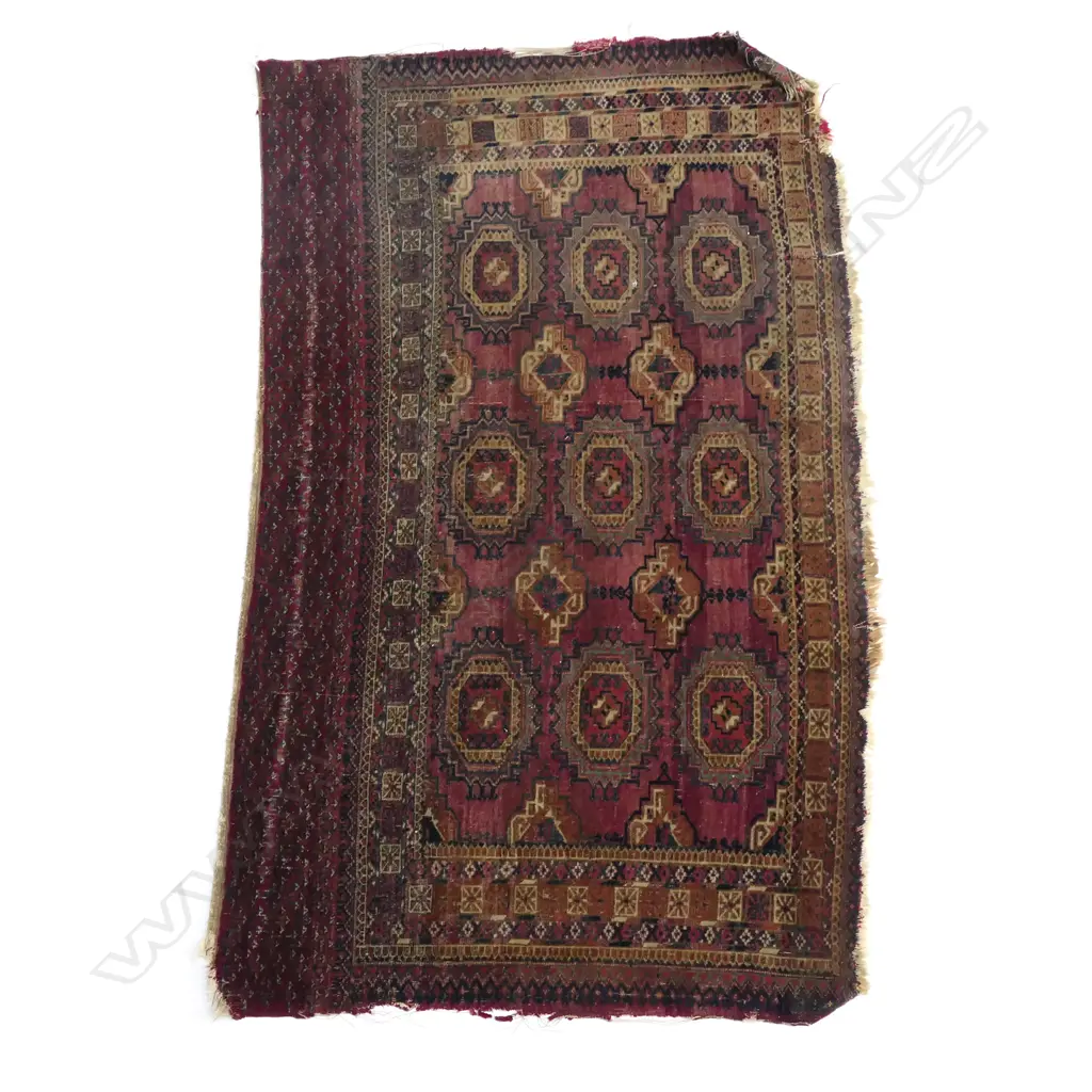 ANTIQUE AFGAN HAND KNOTTED ALL WOOL RUG SHOWING WEAR ,820 X 1320mm Image 1++