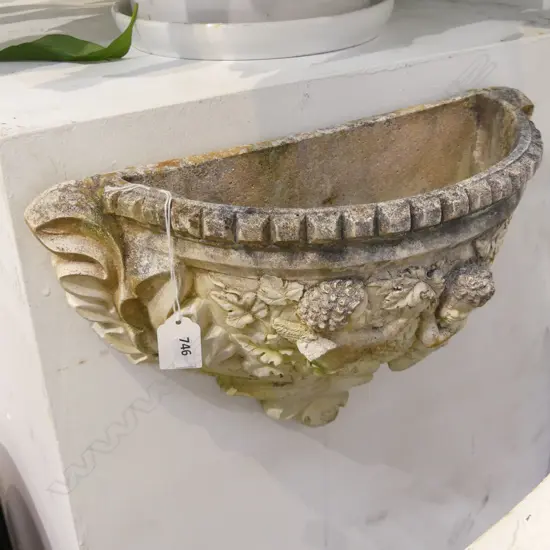 PR CONCRETE WALL PLANTER POTS WITH CHERUBS