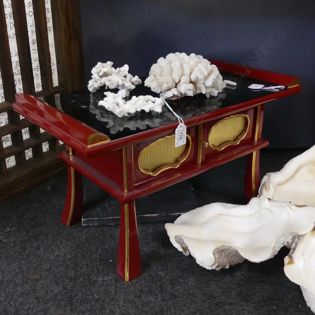 BLACK, RED & GOLD SM ORIENTAL ALTAR TABLE L 480MM Image 1++