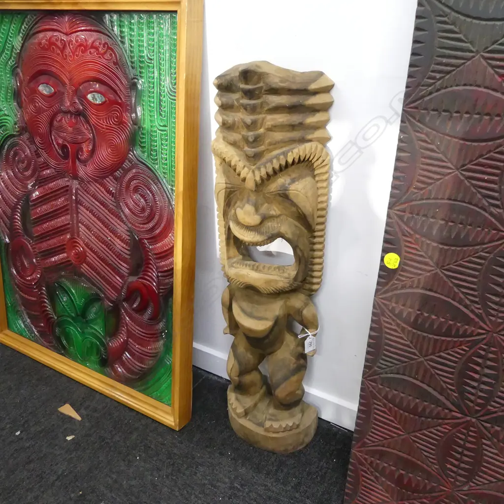 TRIBAL TIKI FIGURE CARVING H.755mm Image 1++