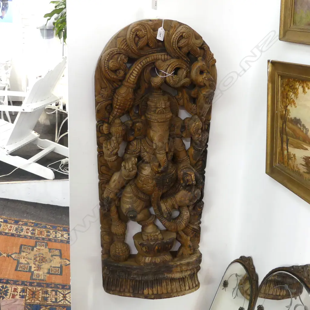 CARVED WOODEN INDIAN GOD GANESHA H.900mm Image 1++