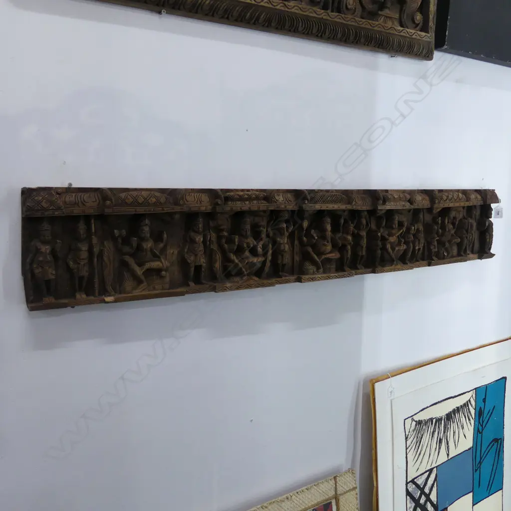 CARVED WOODEN INDONESIAN PANEL 195x1240mm Image 1++