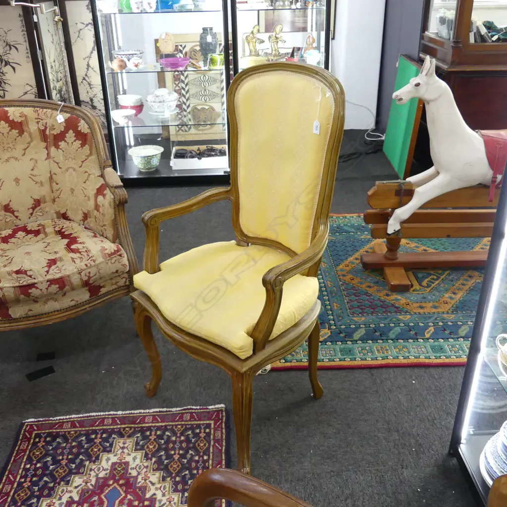 FRENCH STYLE CHAIR YELLOW UPHOLSTERY Image 1++