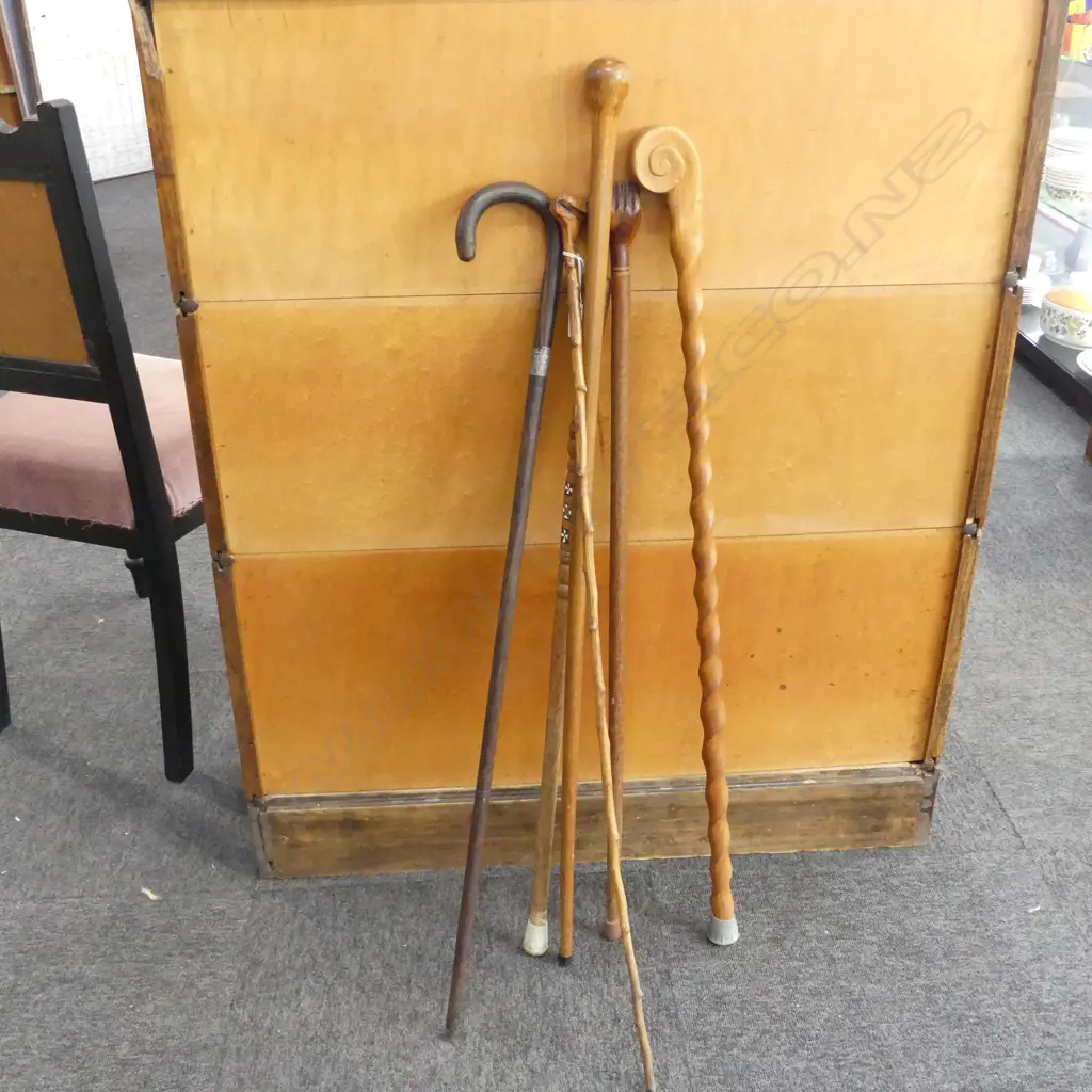 SIX ASSORTED WALKING STICKS Image 1++