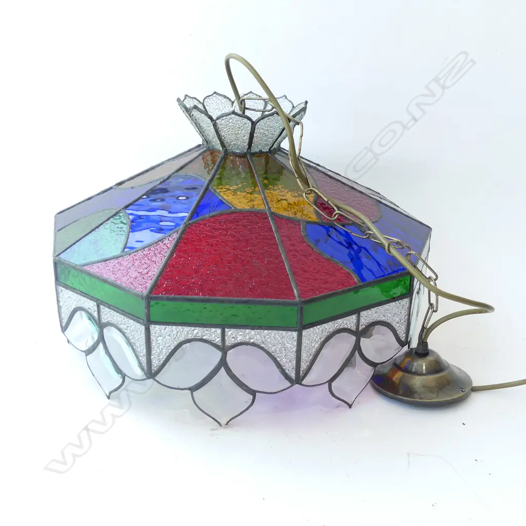 LGE COLOURED LEAD LIGHT LIGHT SHADE 450mm dia Image 1++