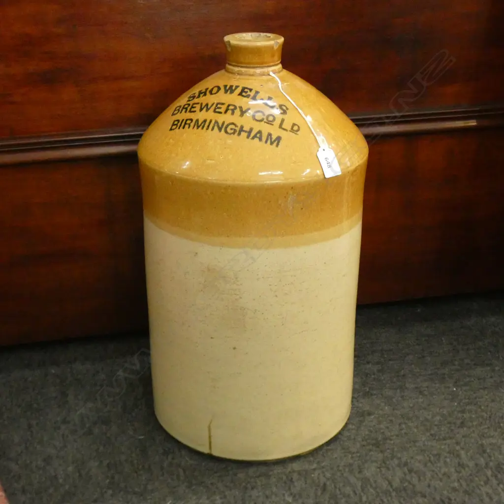 LARGE STONE CROCK 'SHOWELLS BREWERY LTD BIRMINGHAM' APPROX H 500MM Image 1++