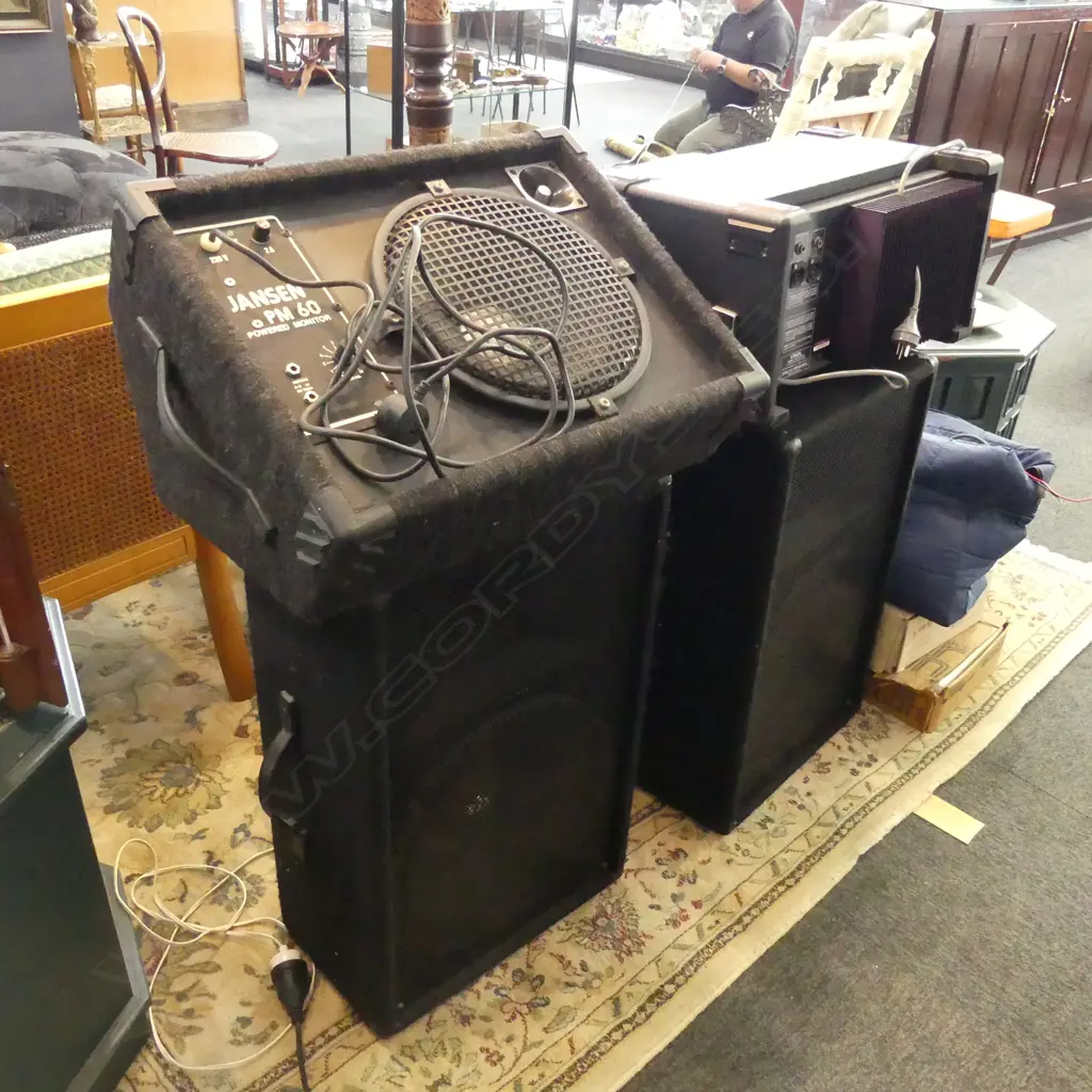 MUSICIANS BAND SPEAKERS X3 + AMP + MIXERS + MICROPHONE ETC INCLS.... Image 1++