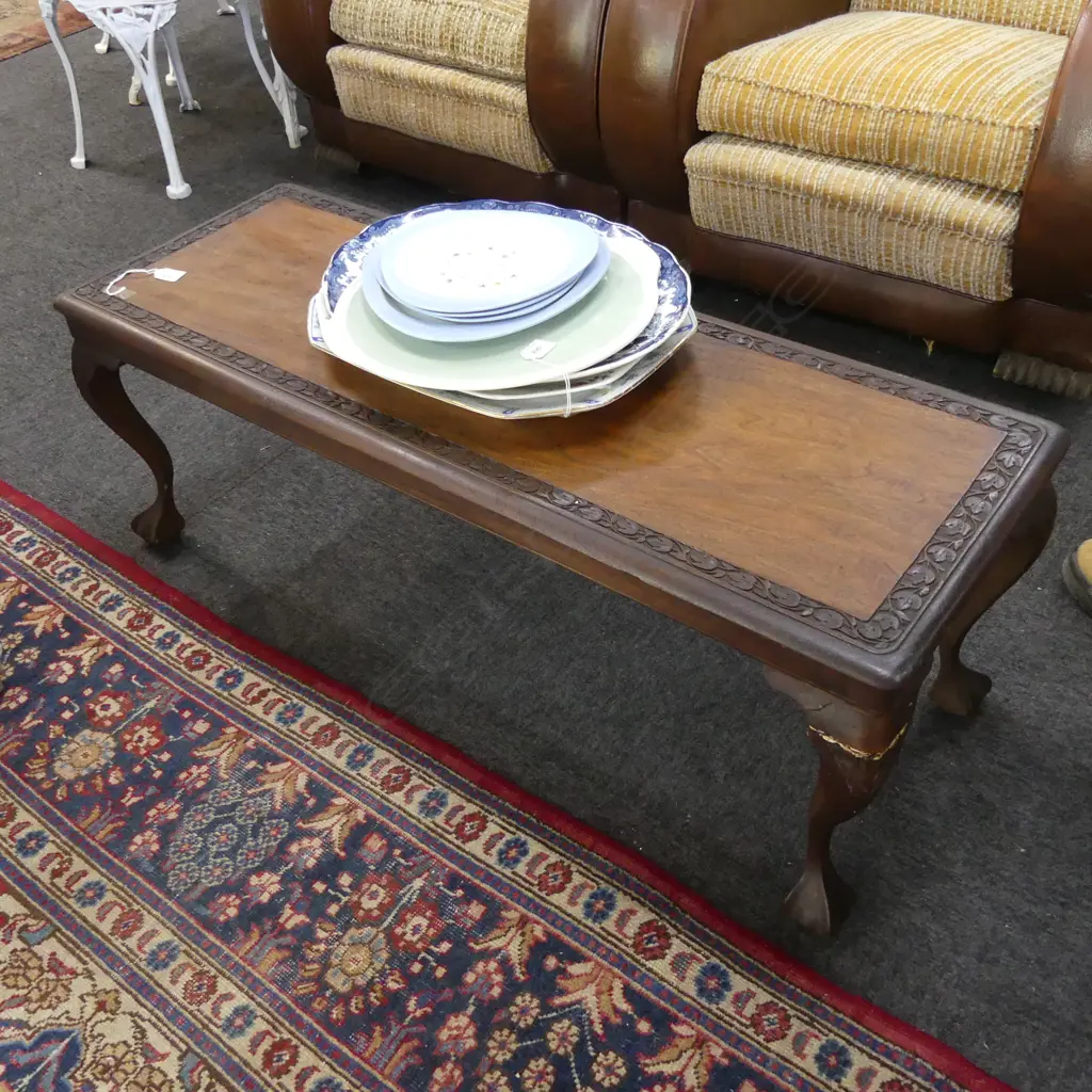 CARVED WOODEN COFFEE TABLE W.1060mm AF Image 1++