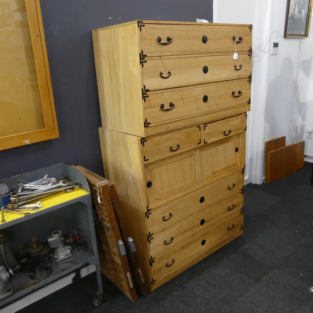 3 PCE JAPANESE PAULOWNIA KIRI TANCE (CHEST OF DRAWERS) 945x440x1580mm Image 1++