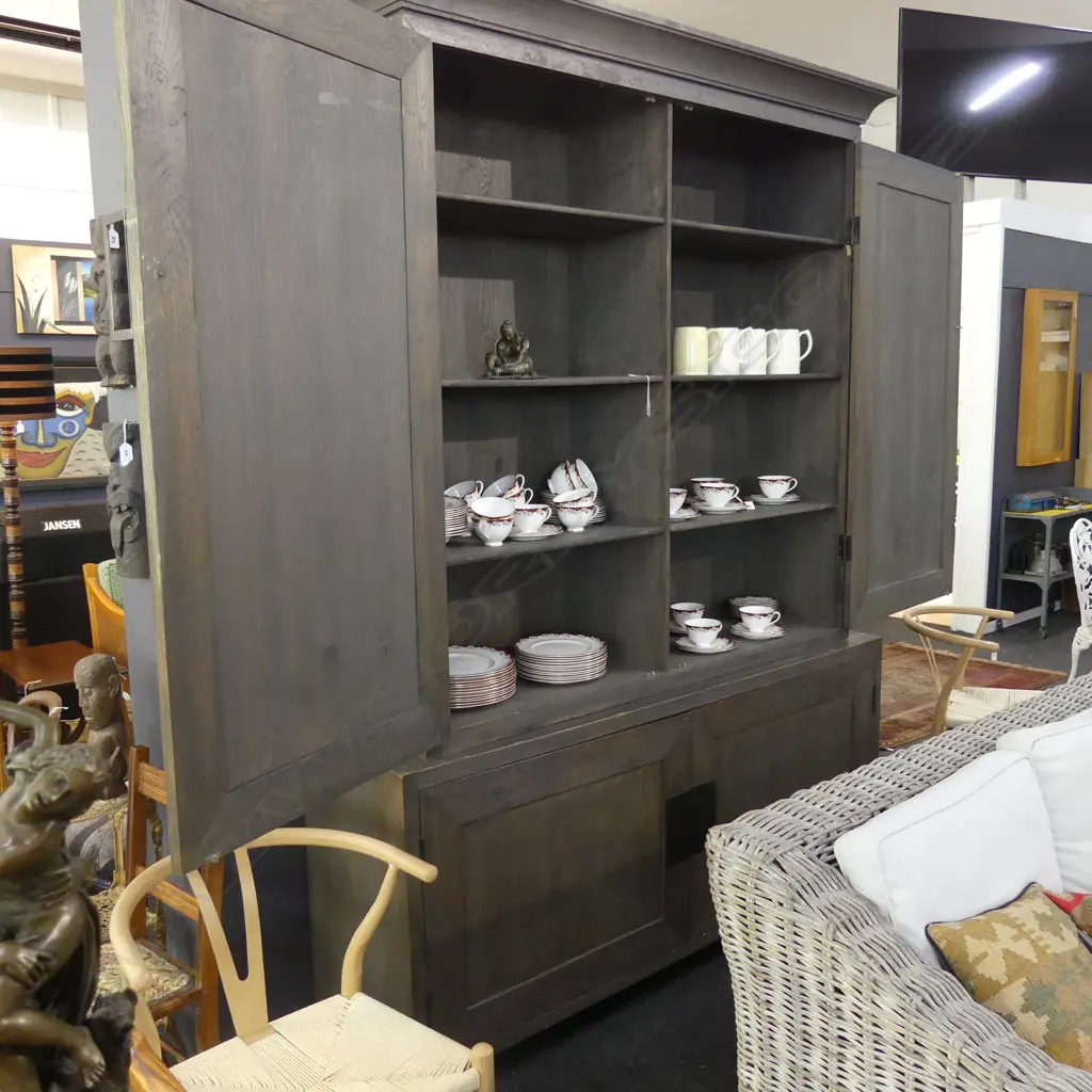 LARGE BERTOLLI CABINET WEATHERED GREYED WOOD AF Image 1++