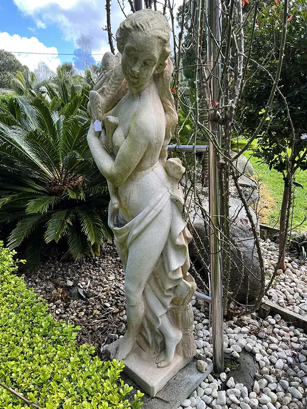 TALL CONCRETE GARDEN CLASSICAL GODDESS STATUE H.1400mm Semi naked w wheat sheaths see more..... Image 1++