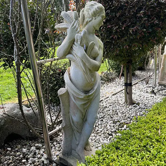 TALL CONCRETE GARDEN CLASSICAL GODDESS STATUE H.1400mm Semi naked w wheat sheaths see more.....