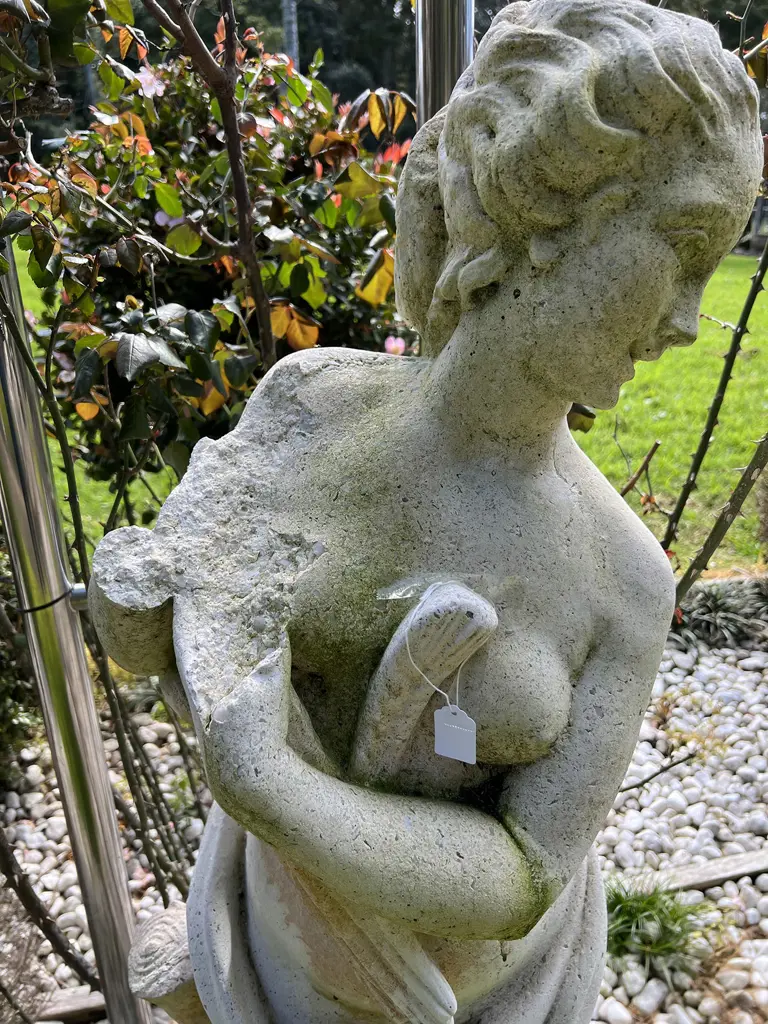 TALL CONCRETE GARDEN CLASSICAL GODDESS STATUE H.1400mm as above some damage to wheat Image 1++
