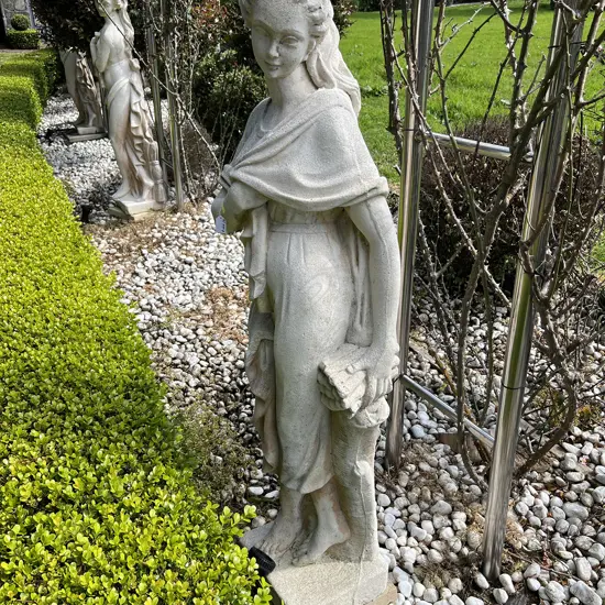 TALL CONCRETE GARDEN CLASSICAL GODDESS STATUE H.1400mm Woman with drape minor damage