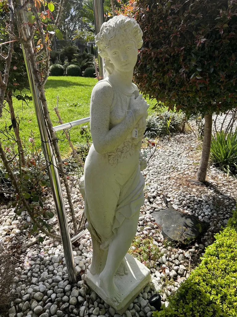 TALL CONCRETE GARDEN CLASSICAL GODDESS STATUE H.1400mm Woman with fruit basket Image 1++