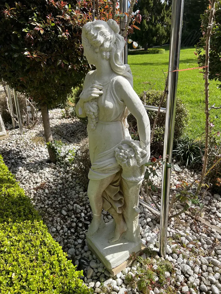 TALL CONCRETE GARDEN CLASSICAL GODDESS STATUE H.1400mm Woman with fruit basket Image 1++