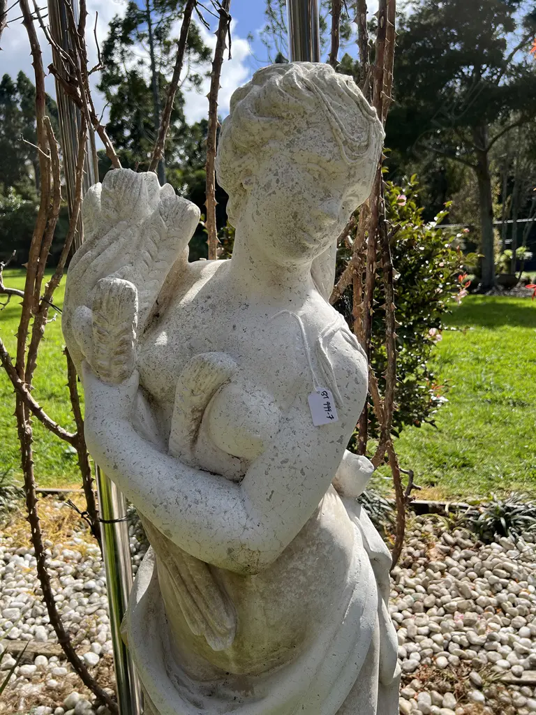 TALL CONCRETE GARDEN CLASSICAL GODDESS STATUE H.1400mm Semi naked w wheat sheaths Image 1++