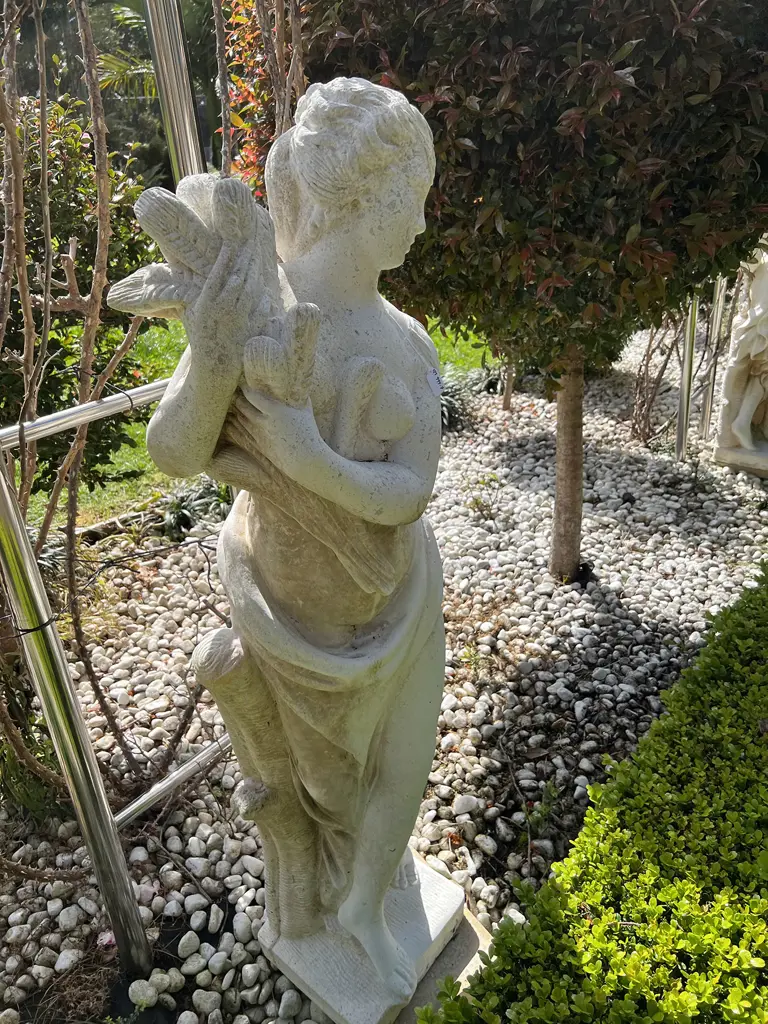 TALL CONCRETE GARDEN CLASSICAL GODDESS STATUE H.1400mm Semi naked w wheat sheaths Image 1++