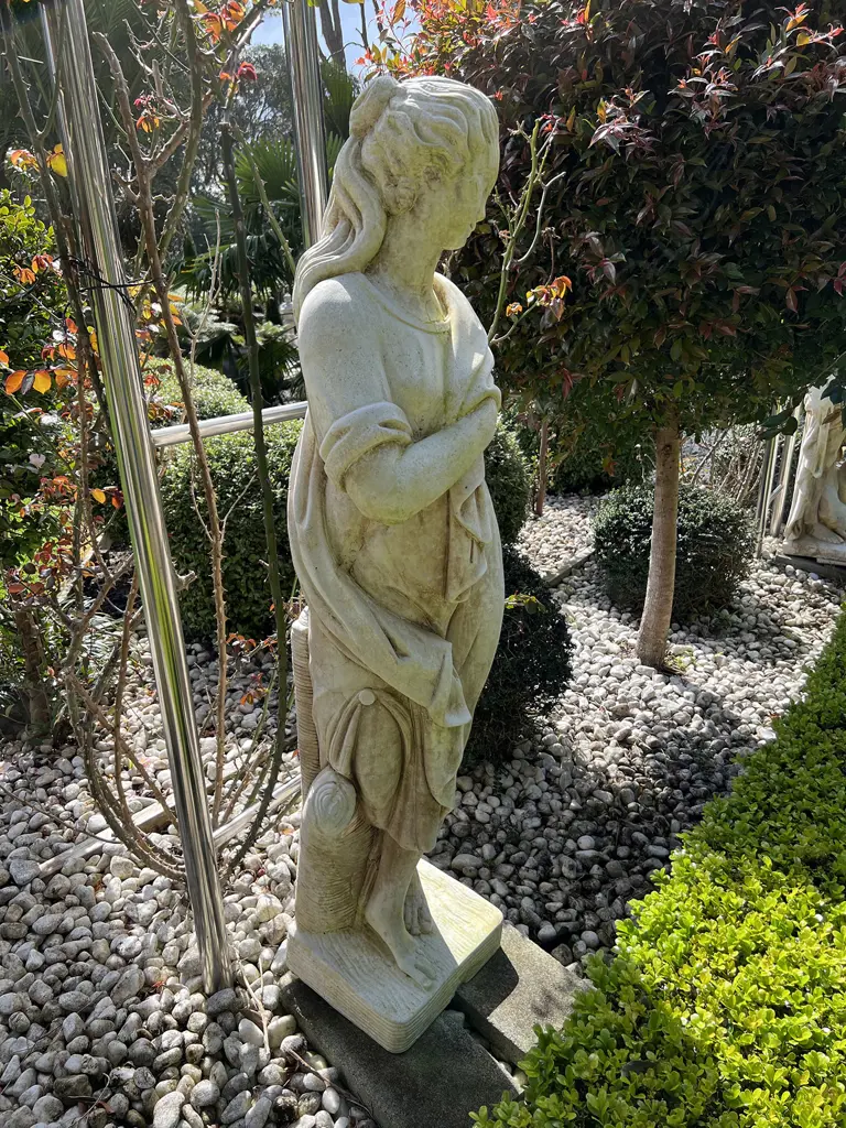 TALL CONCRETE GARDEN CLASSICAL GODDESS STATUE H.1400mm with drape to her body Image 1++