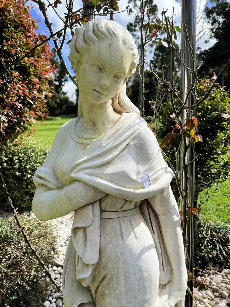 TALL CONCRETE GARDEN CLASSICAL GODDESS STATUE H.1400mm with drape to her body Image 1++