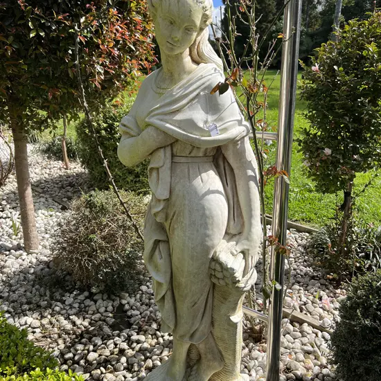 TALL CONCRETE GARDEN CLASSICAL GODDESS STATUE H.1400mm with drape to her body