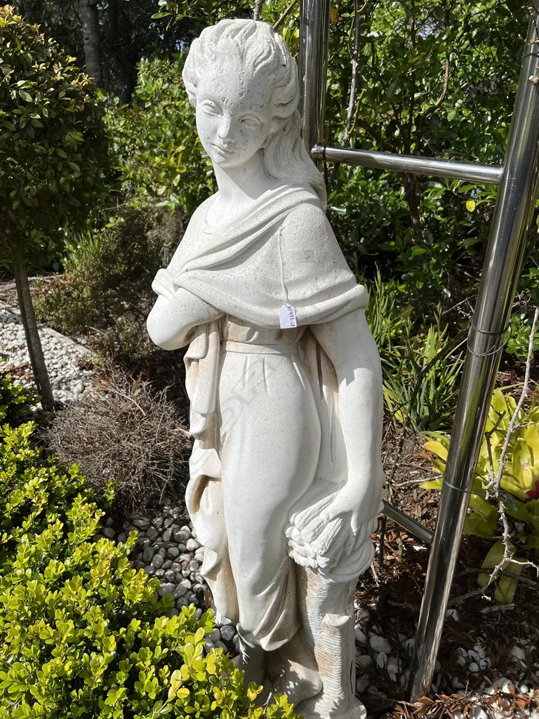TALL CONCRETE GARDEN CLASSICAL GODDESS STATUE H.1400mm Woman with drape Image 1++