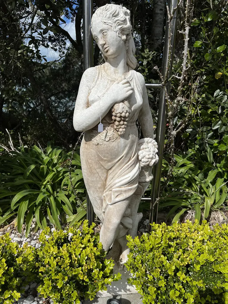 TALL CONCRETE GARDEN CLASSICAL GODDESS STATUE H.1400mm Woman with fruit basket Image 1++
