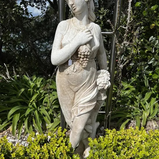 TALL CONCRETE GARDEN CLASSICAL GODDESS STATUE H.1400mm Woman with fruit basket