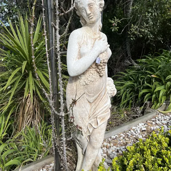 TALL CONCRETE GARDEN CLASSICAL GODDESS STATUE H.1400mm Woman with fruit basket