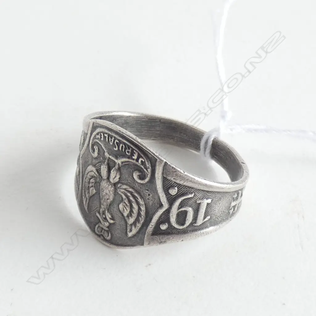 (19683) SILVER PALESTINE JERUSALEM 1943 RING Image 1++