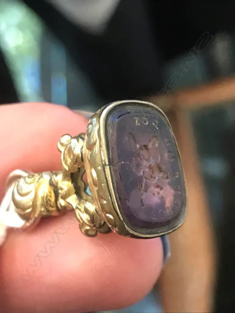 (19660) VICT. ROLLED GOLD FOB SEAL CUT 'FORGET ME NOT' Image 1++